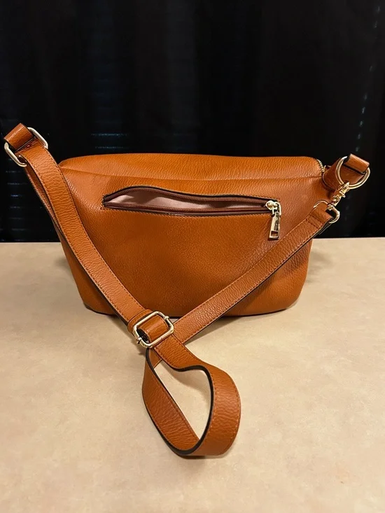 Poppy and Peonies Vegan Leather Crossbody Belt Bag - Picture 3 of 15